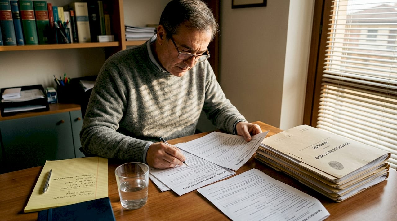 Consulente che analizza la documentazione legale relativa ai marchi