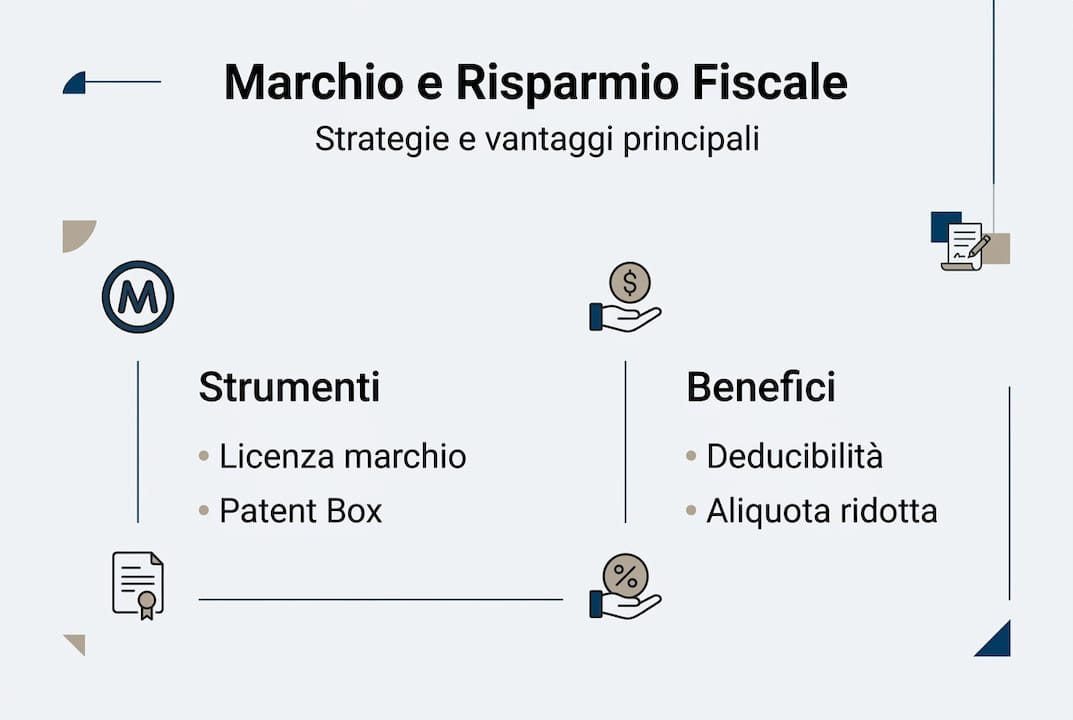 Infografica sulle strategie di ottimizzazione fiscale per le royalties dei marchi