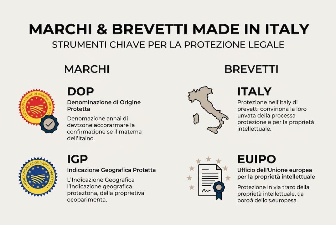 Infografica: tutela del Made in Italy, marchi e brevetti