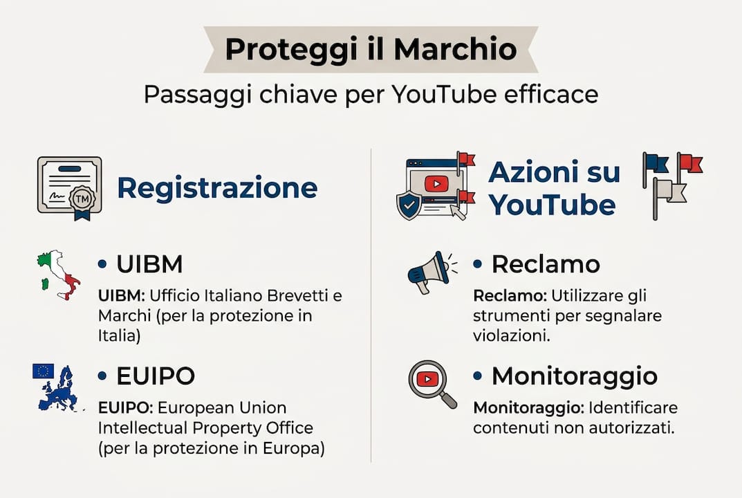 Infografica: come tutelare al meglio il tuo marchio su YouTube, passo dopo passo