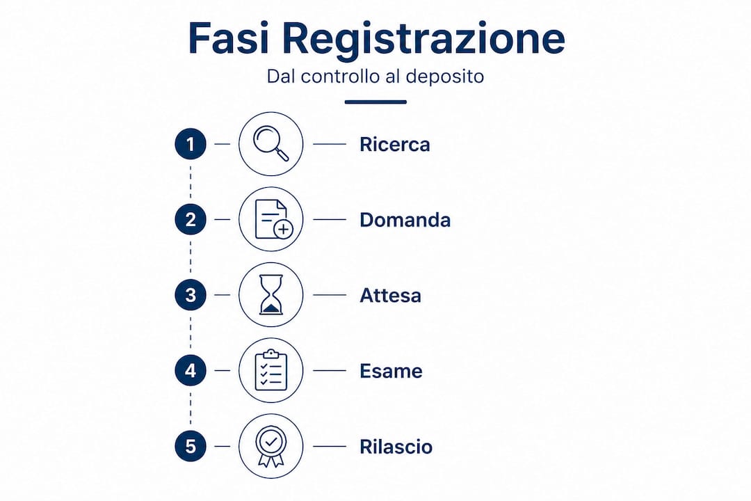 Infografica: tutte le fasi principali per registrare un marchio
