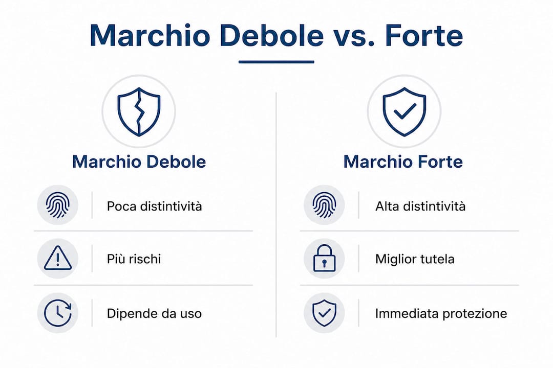 Infografica: differenze tra un brand forte e uno debole