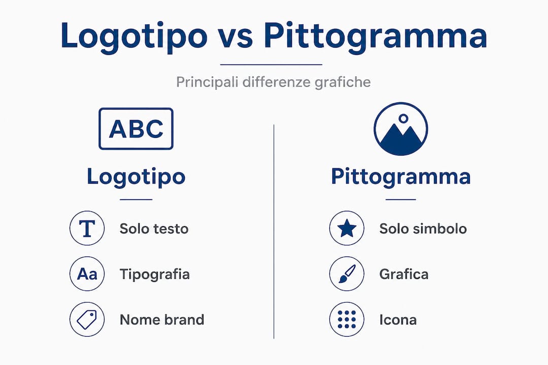 Infografica: differenze tra logotipo e pittogramma