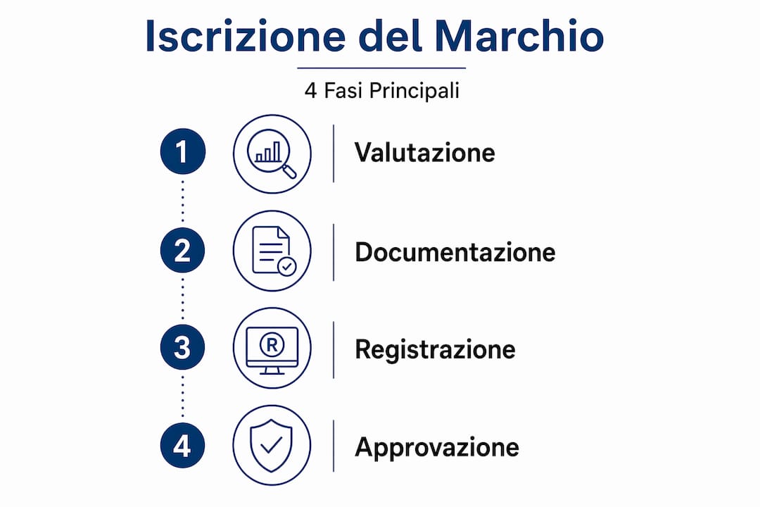Infografica: tutti i passaggi per registrare il marchio a bilancio