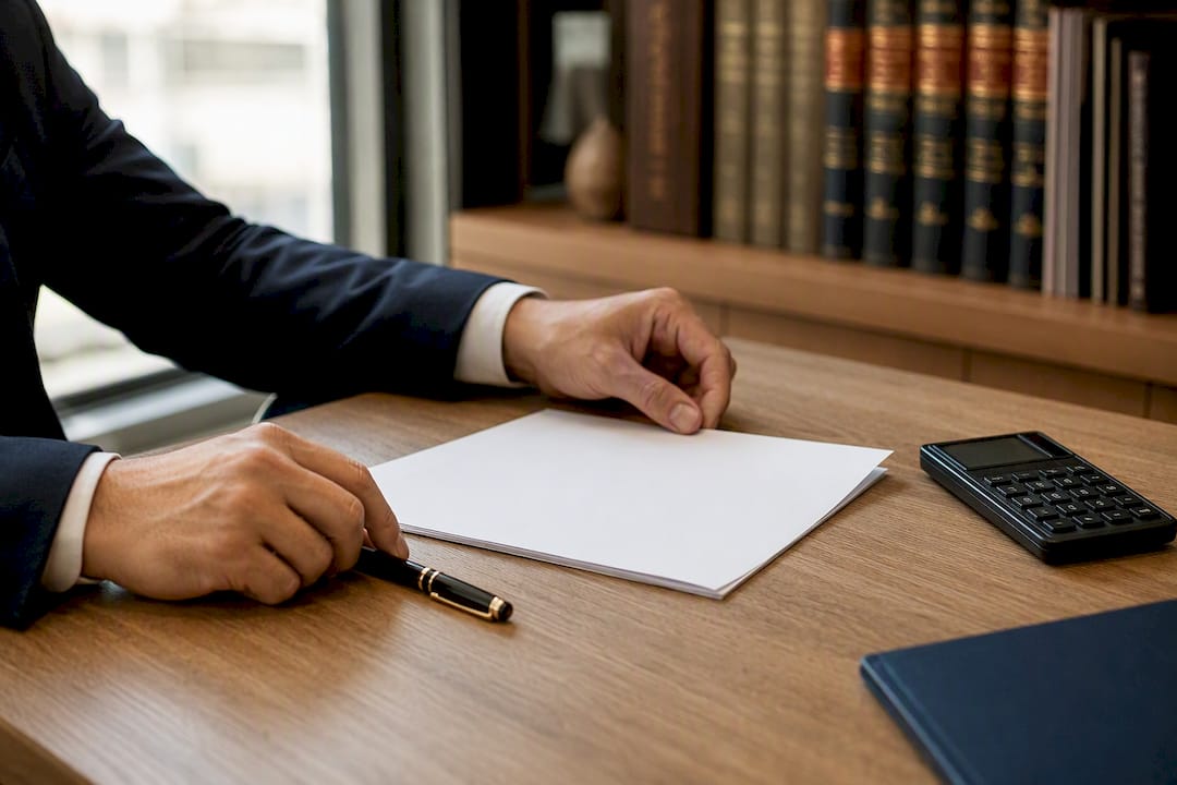 Una mano posa sul tavolo il contratto di arbitrato, pronta a formalizzare l’accordo.