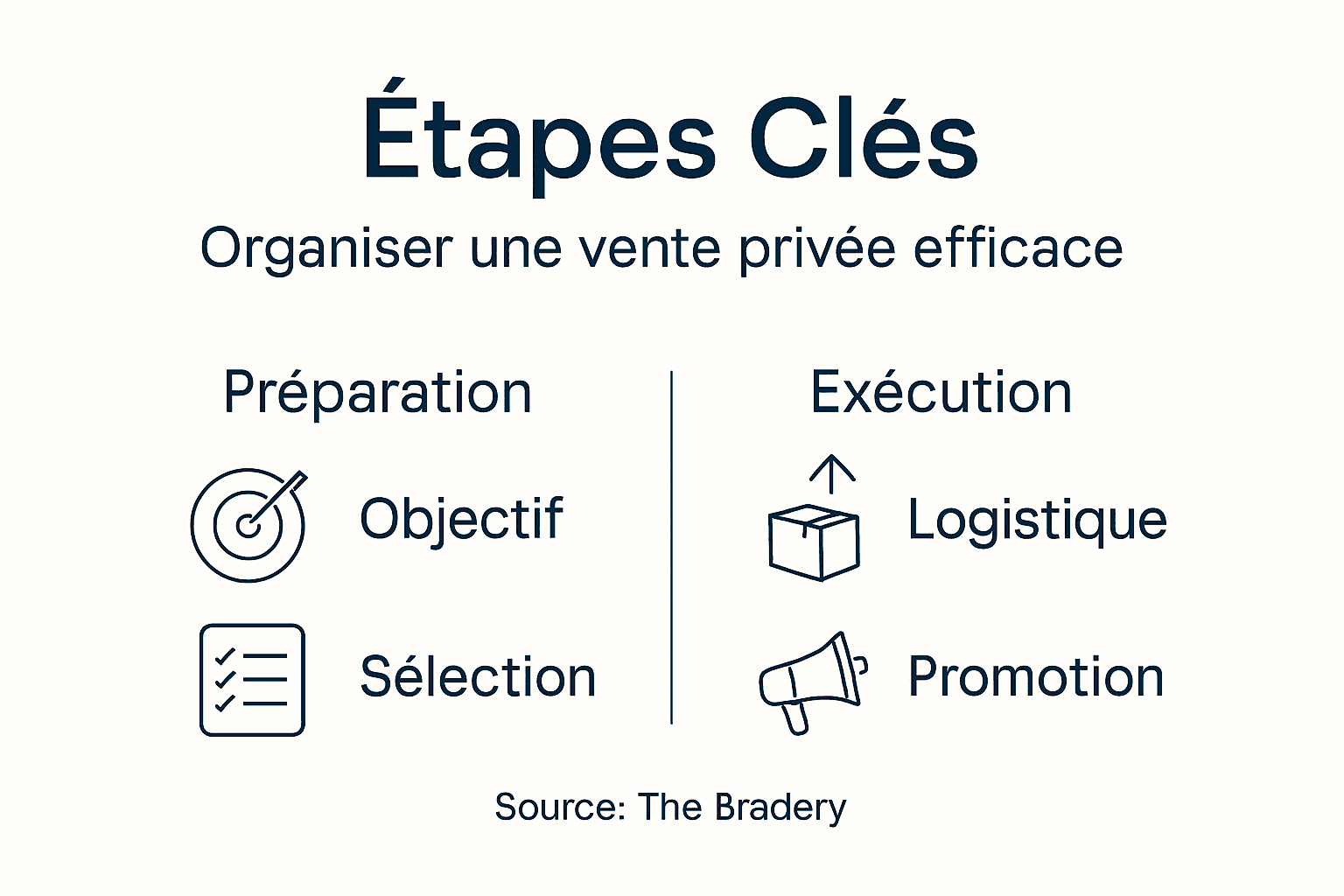 Infographie : les étapes clés pour organiser une vente privée réussie