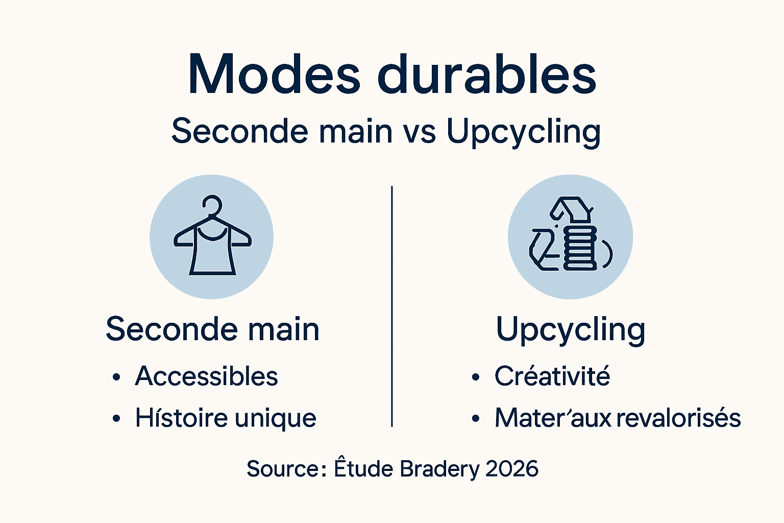 Infographie seconde main vs upcycling