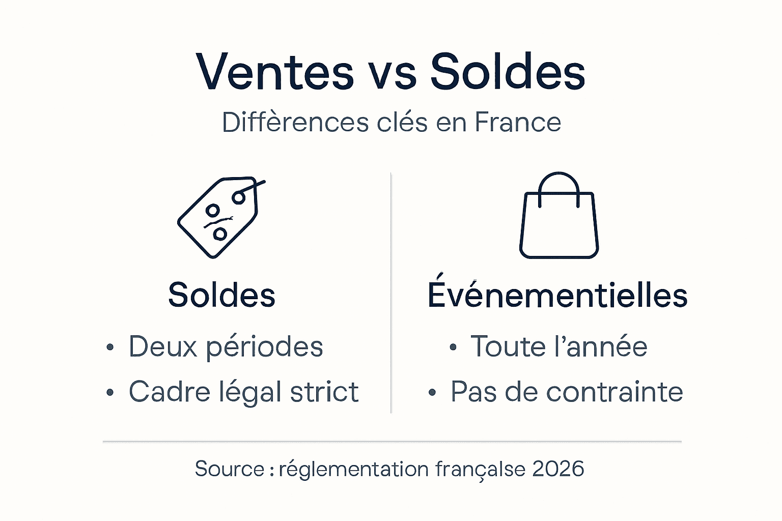Infographie comparative : ventes flash ou privées, quelle différence avec les soldes ?