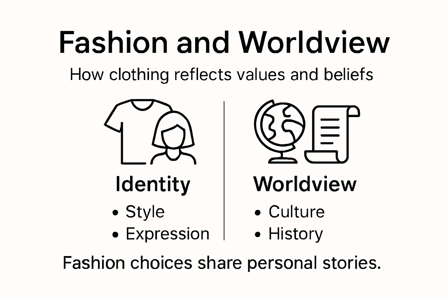 Infographic linking fashion, identity, worldview