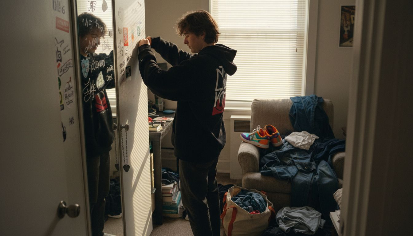 Selecting statement hoodie in lived-in closet