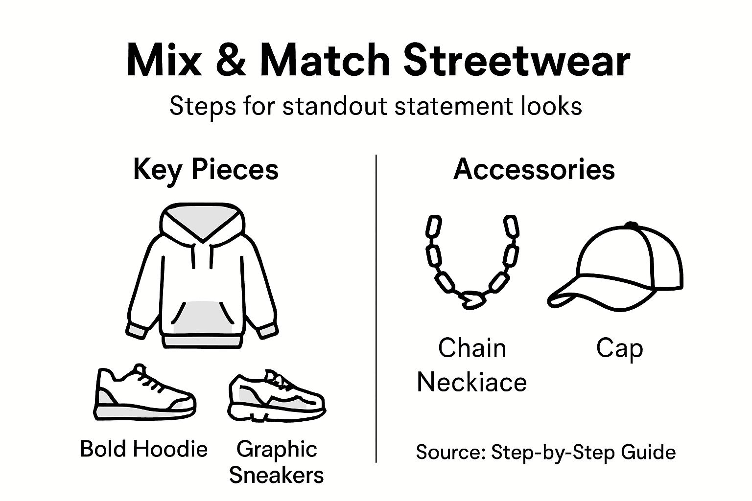 Infographic steps for statement streetwear