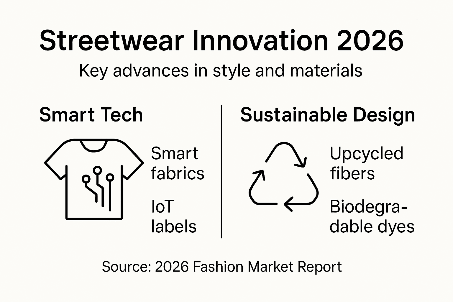 Infographic on streetwear innovation and sustainability
