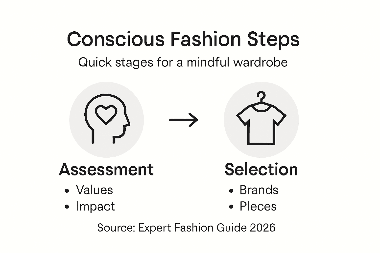 Infographic shows conscious fashion steps overview