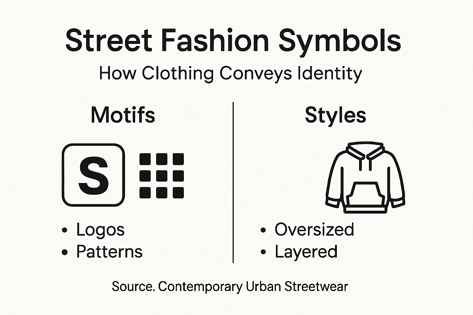 Infographic showing street fashion symbolism breakdown