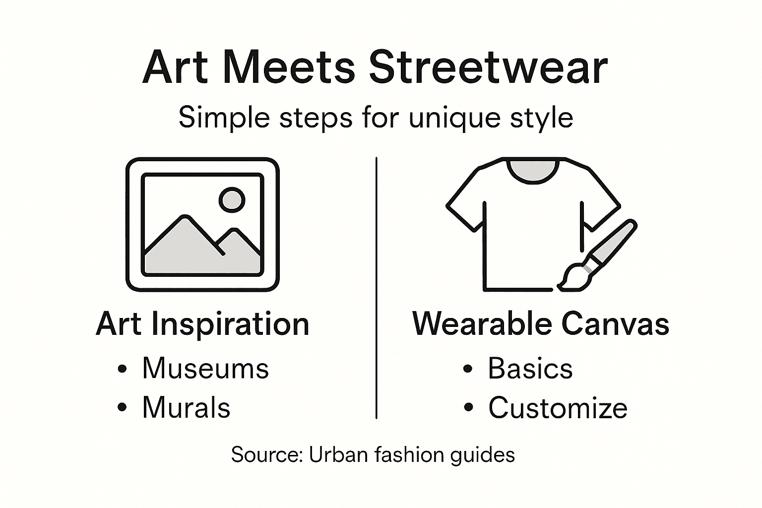 Infographic outlining art and streetwear steps