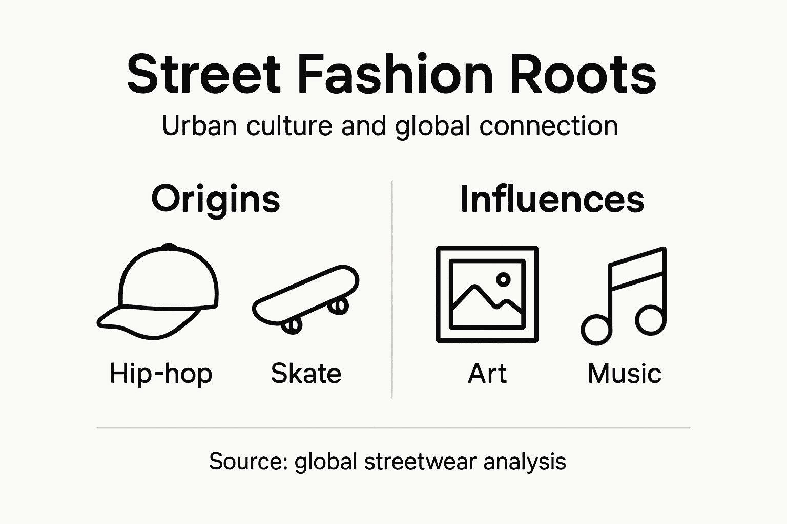 Infographic on street fashion origins and influences