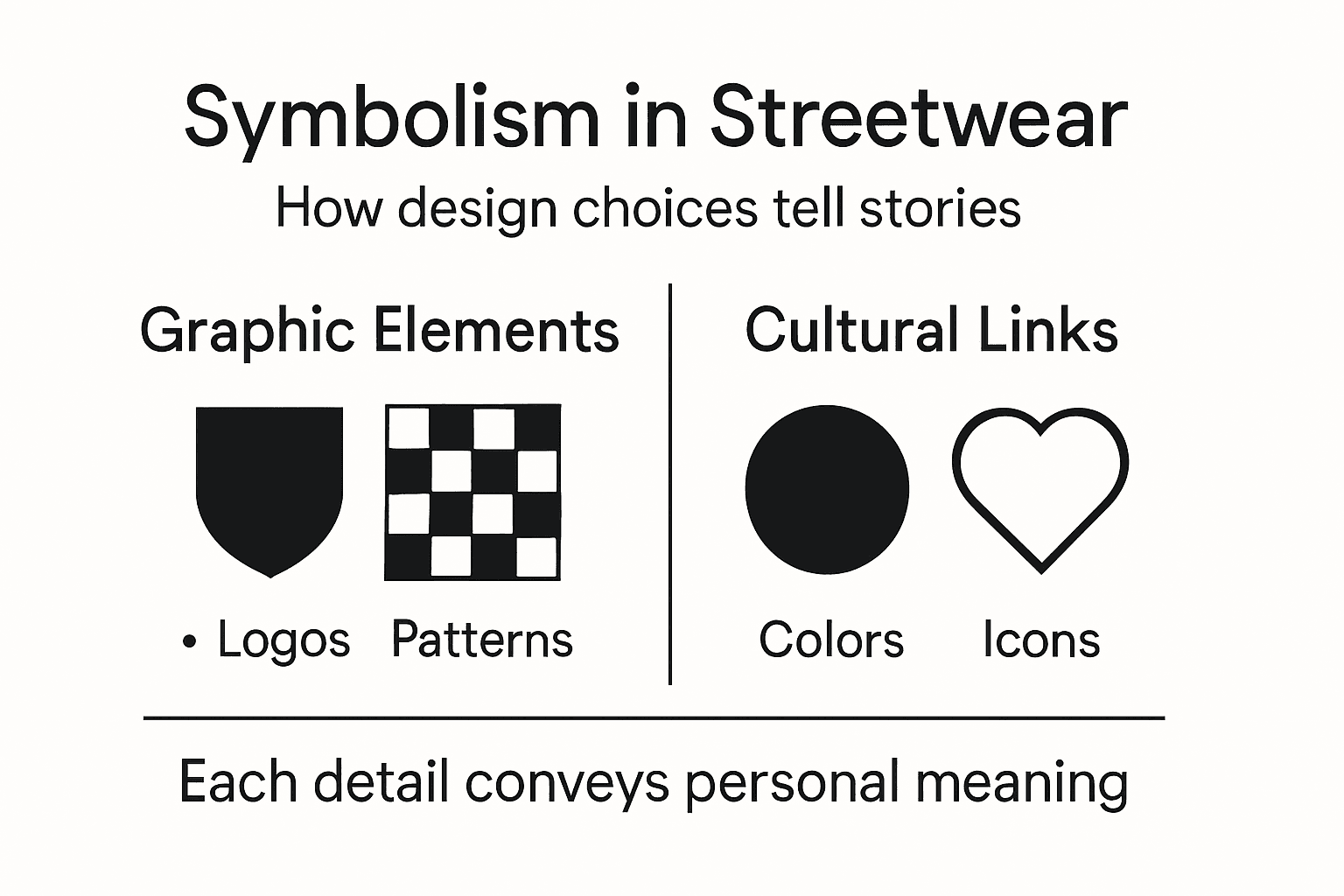 Infographic visualizing symbolism in streetwear
