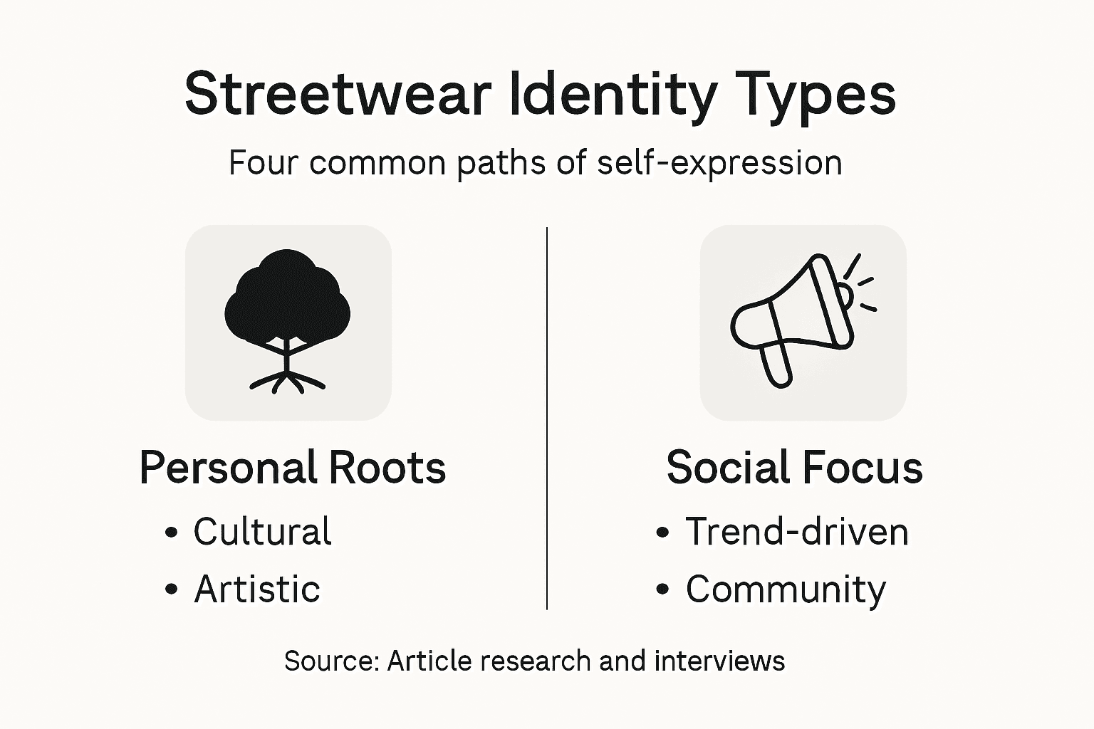 Infographic about streetwear individualism types