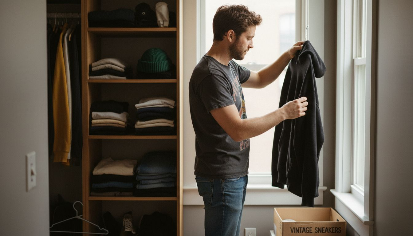 Man checking quality of streetwear basics