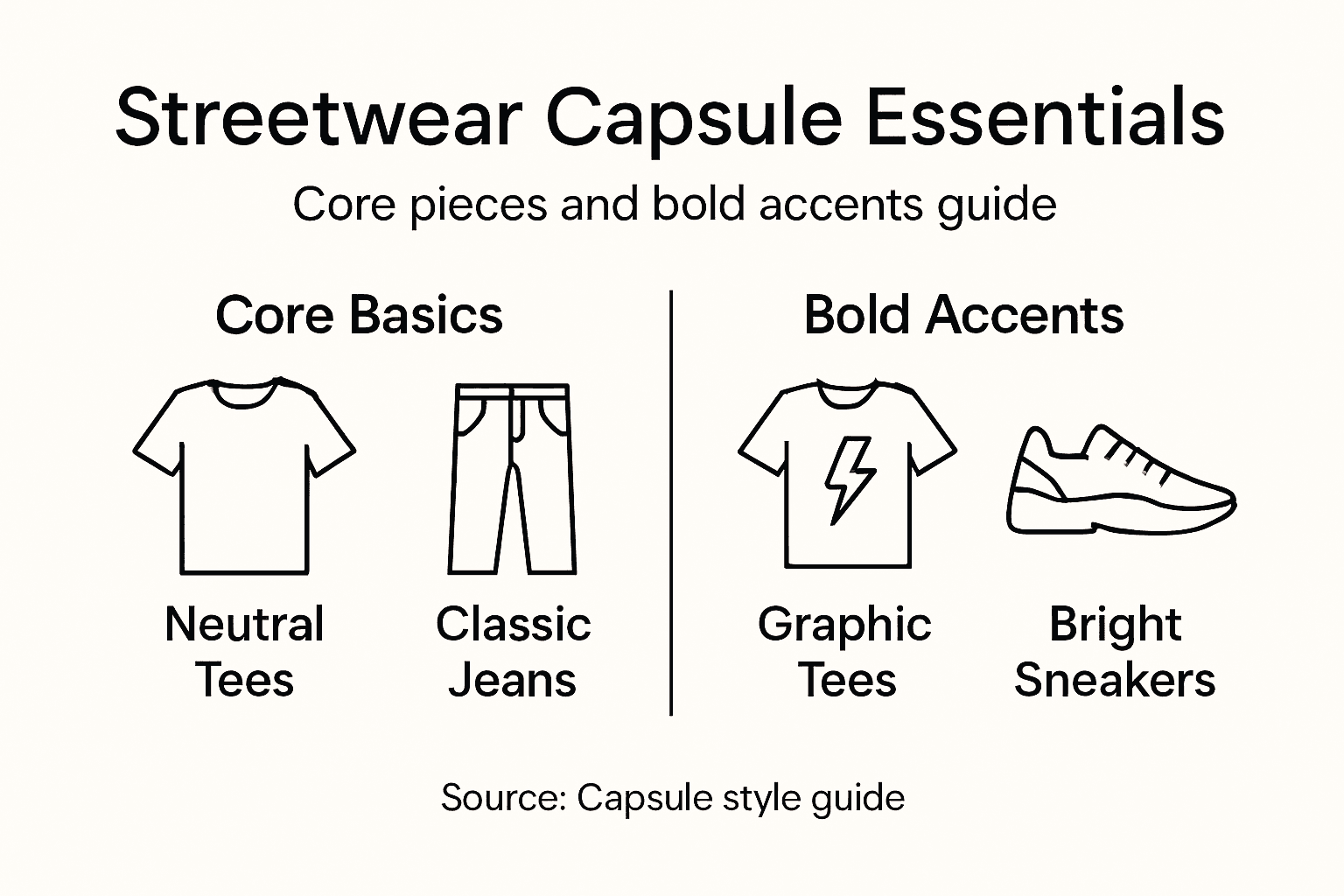 Infographic of streetwear capsule wardrobe essentials