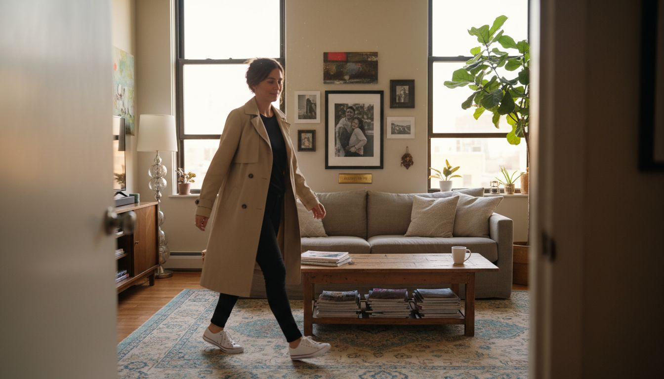 Confident woman in minimalist personal style