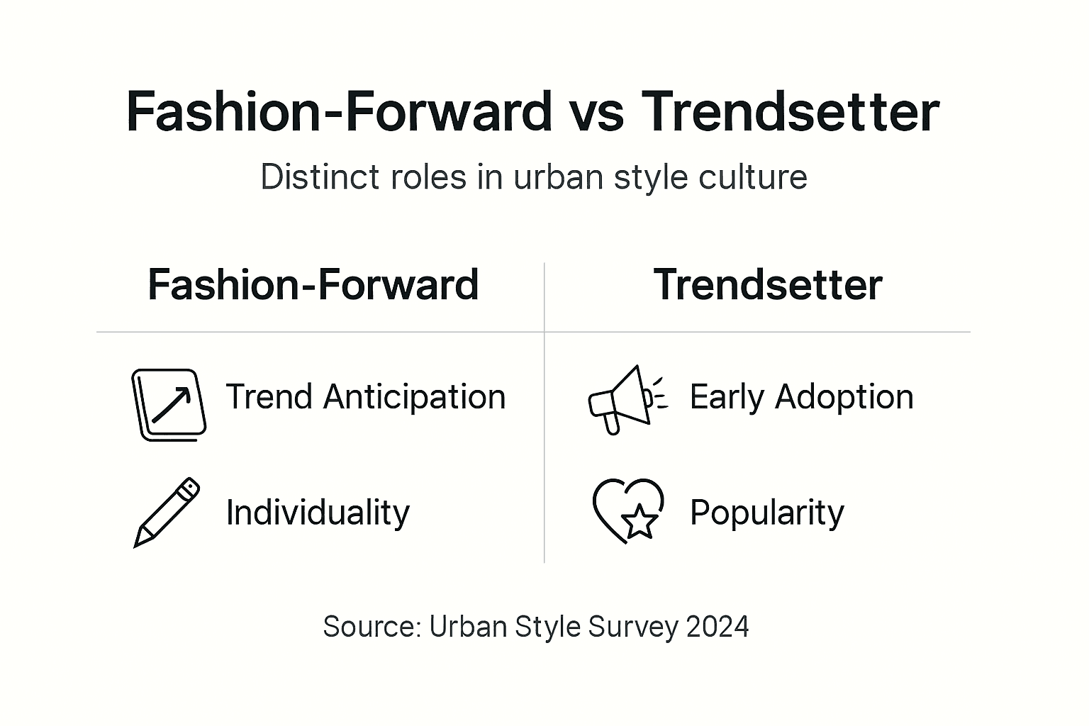 Infographic comparing fashion-forward and trendsetter