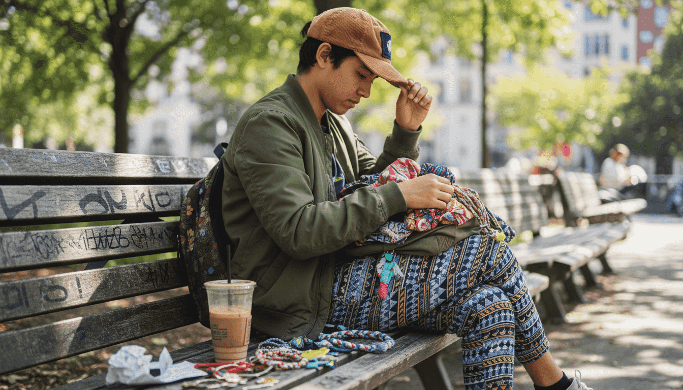 Student mixing trend and creative streetwear