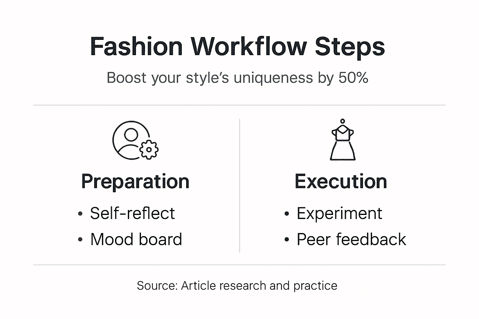 Infographic outlining fashion workflow steps