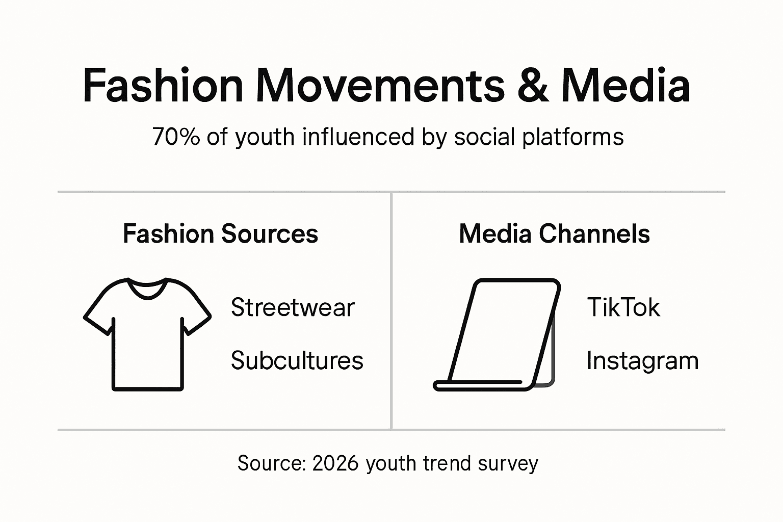 Infographic on fashion and media influence among youth