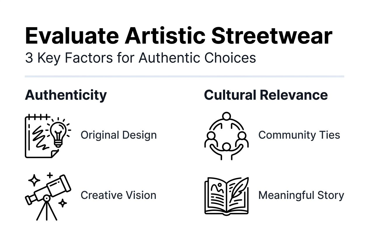 Infographic evaluating artistic streetwear authenticity