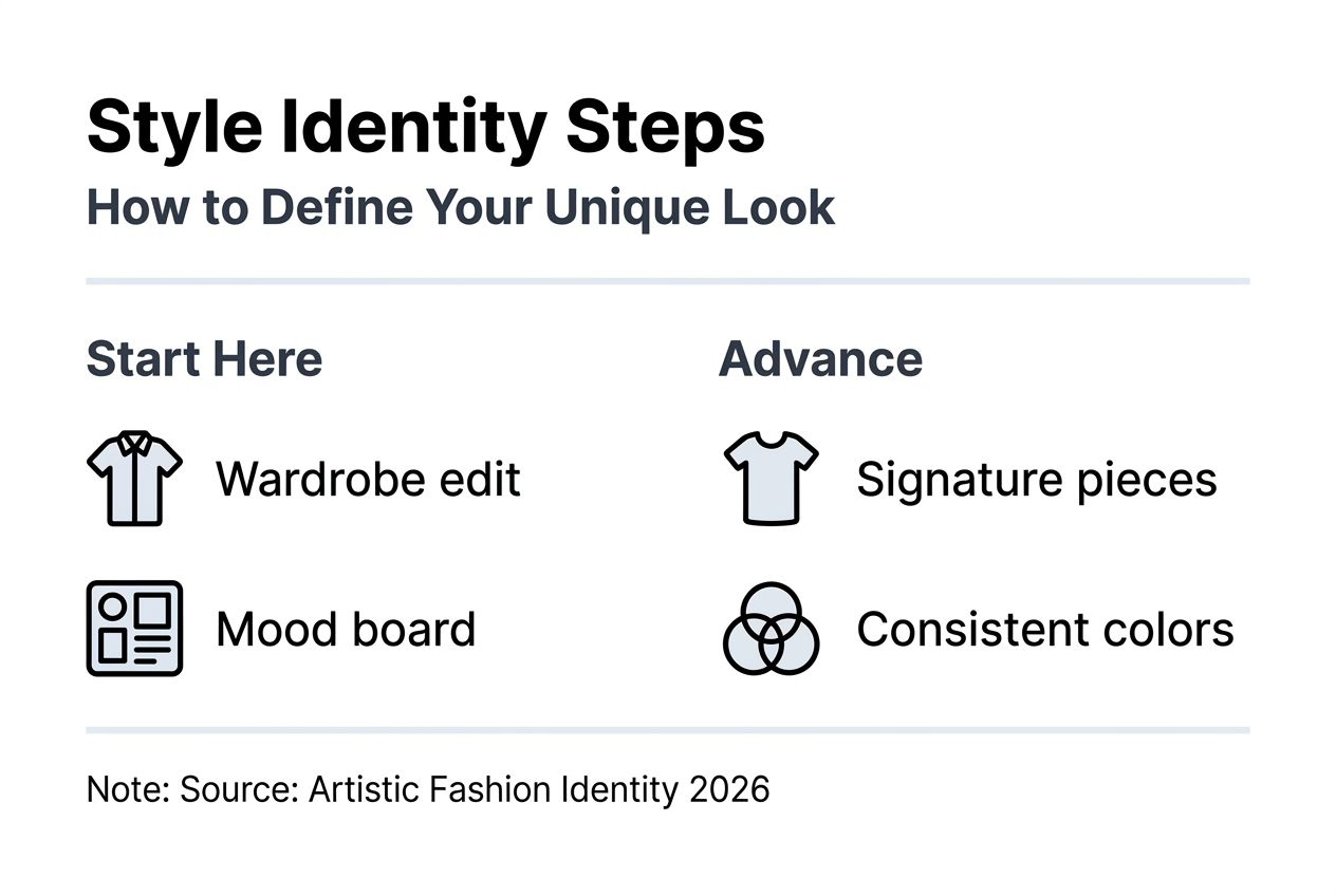Infographic showing steps for style identity