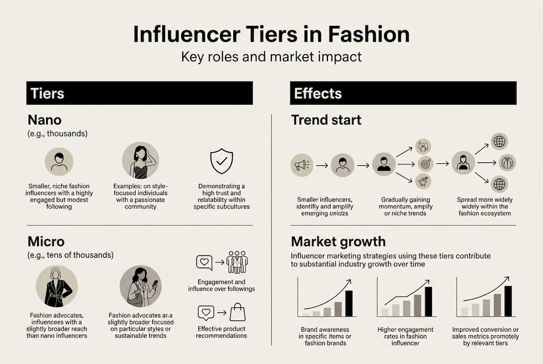 Infographic showing influencer tiers and impact