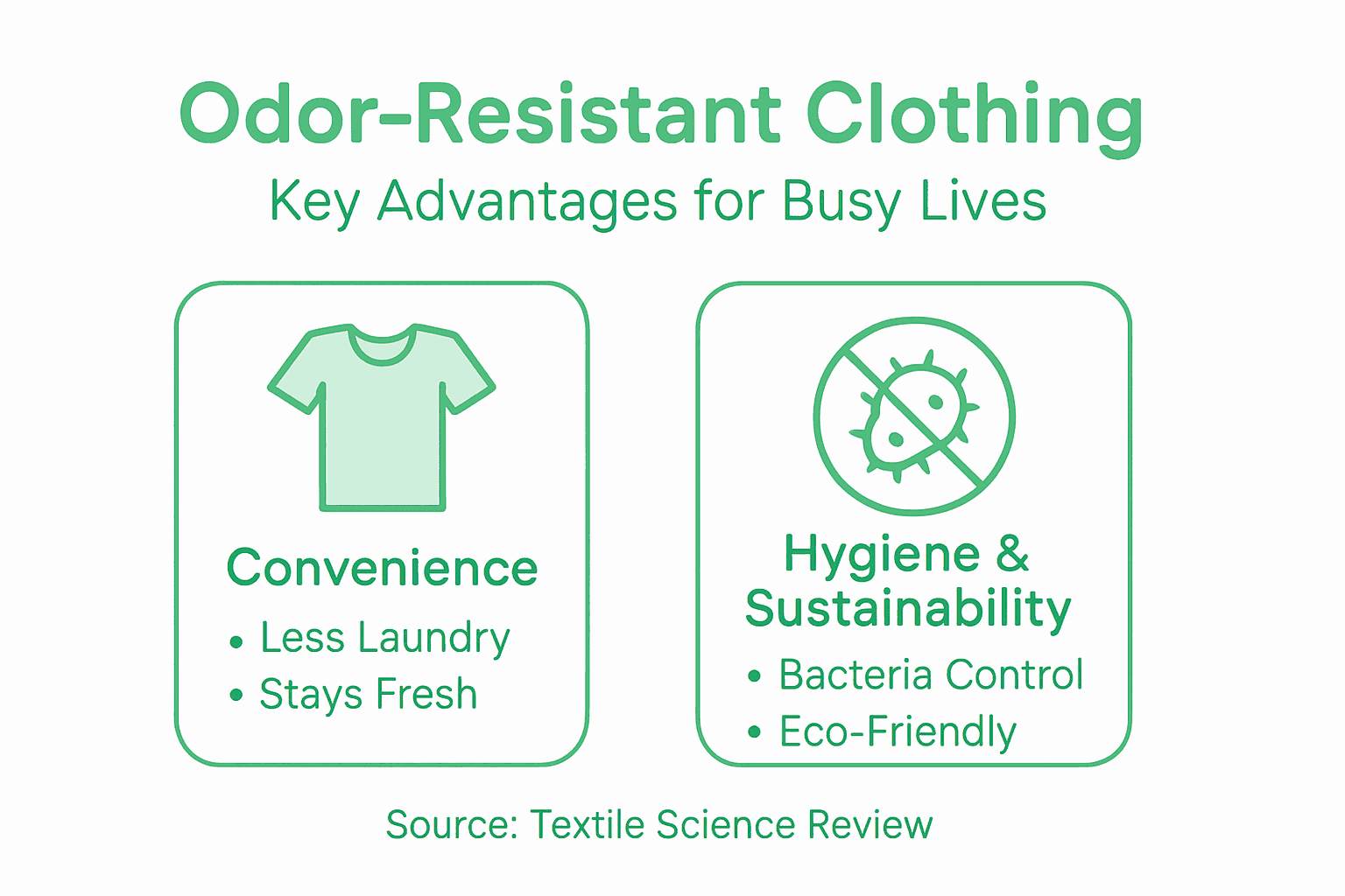 Infographic compares benefits of odor-resistant clothing