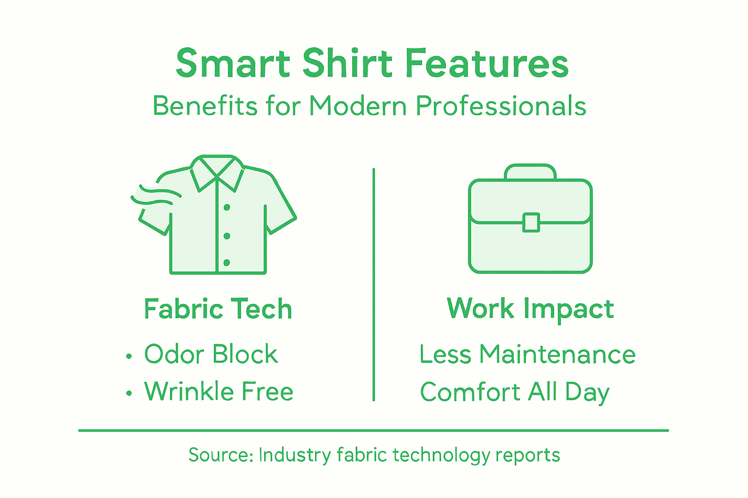 Infographic on smart shirt features and benefits