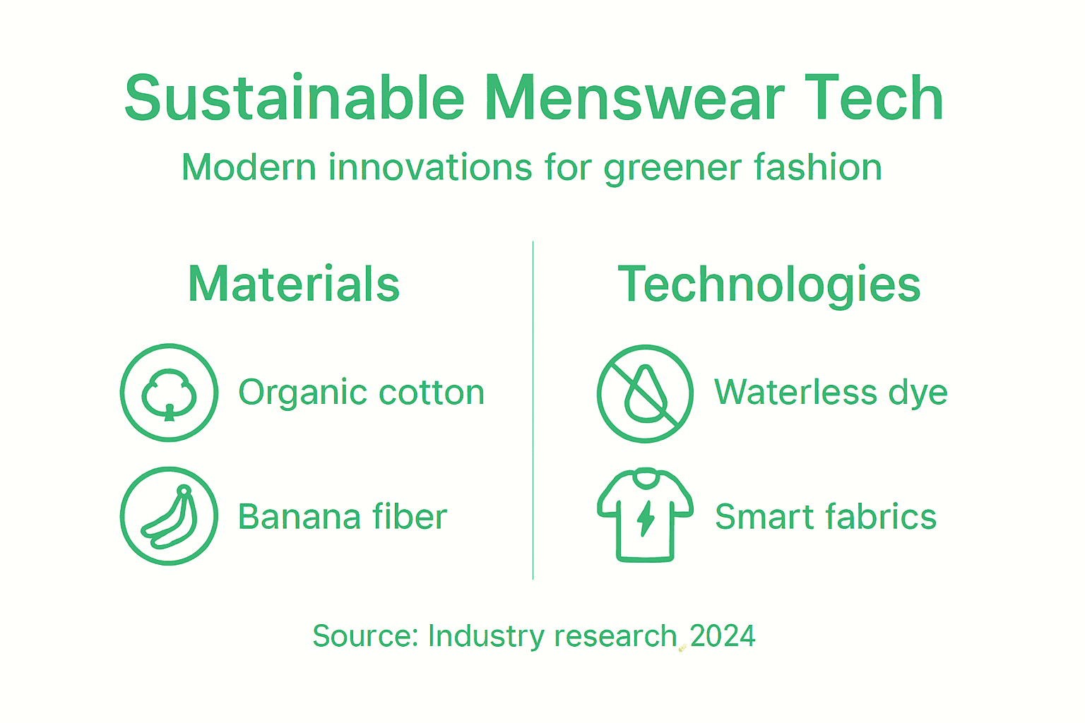 Infographic overview of eco menswear tech