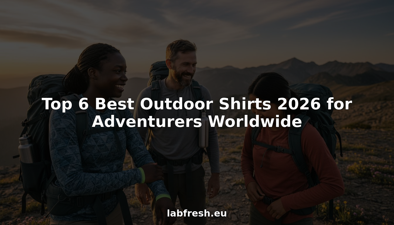 Group of hikers in outdoor shirts on mountain trail