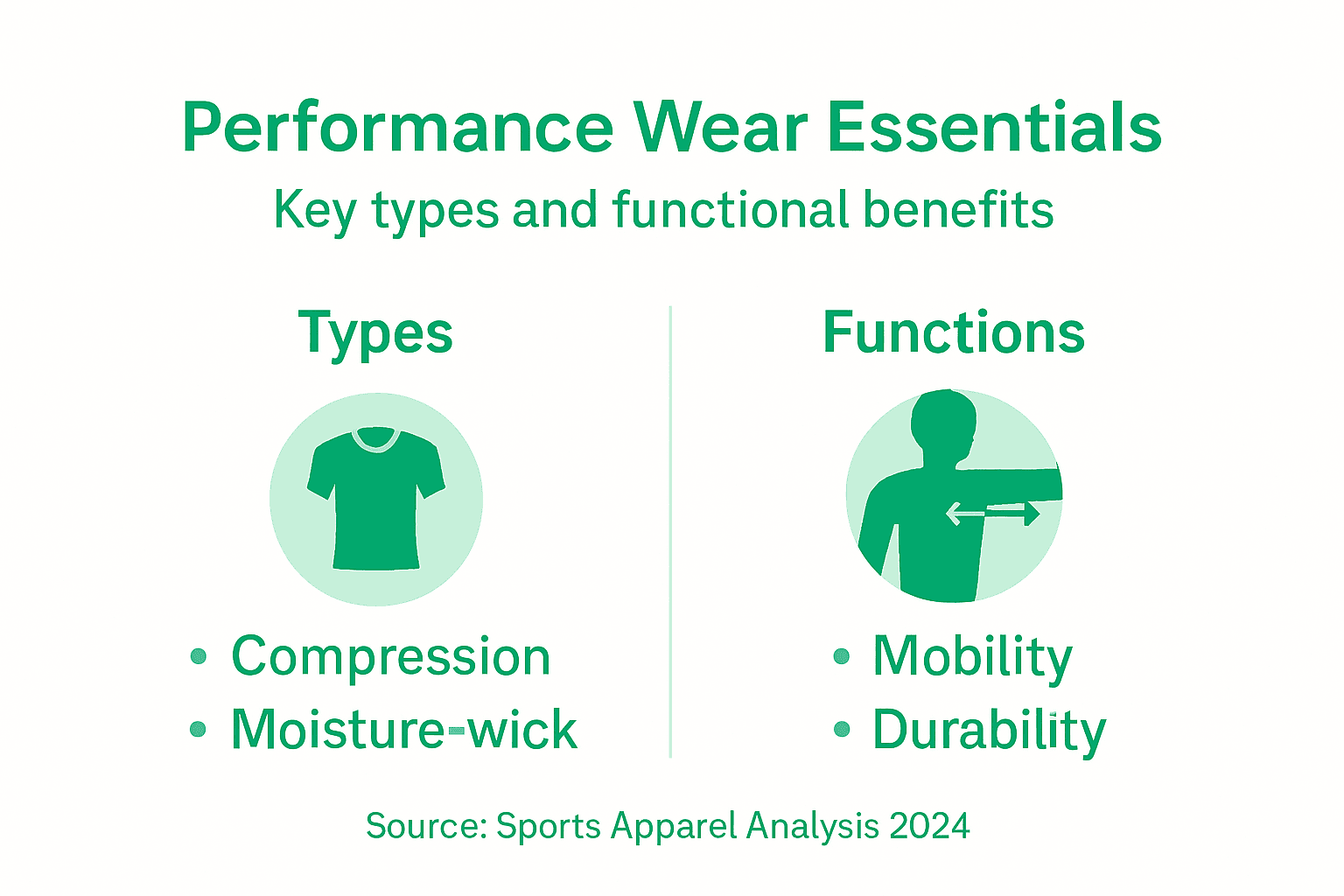 Performance wear types and benefits infographic