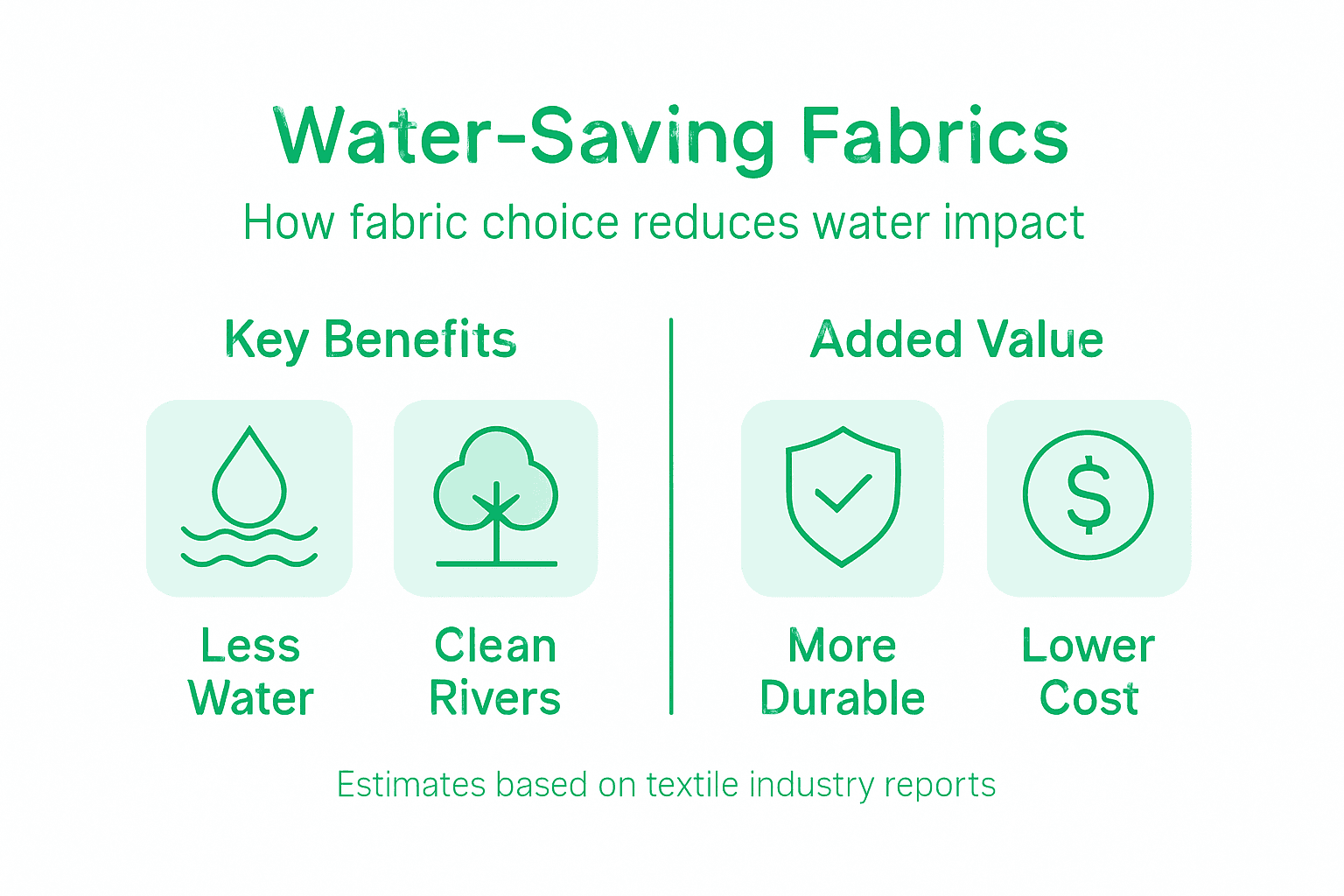 Infographic on water-saving fabric benefits