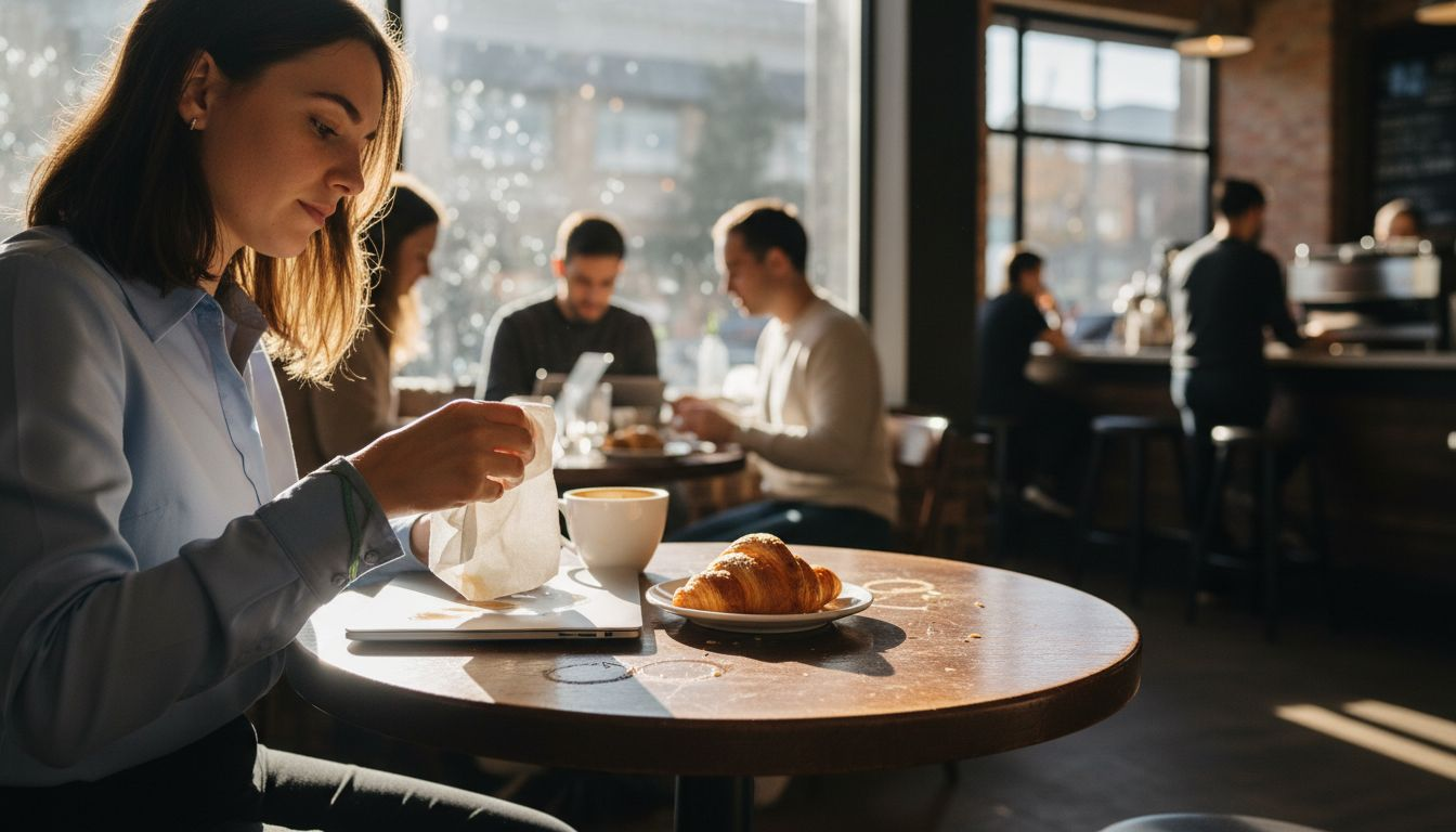 Woman cleaning spill on stain resistant blouse
