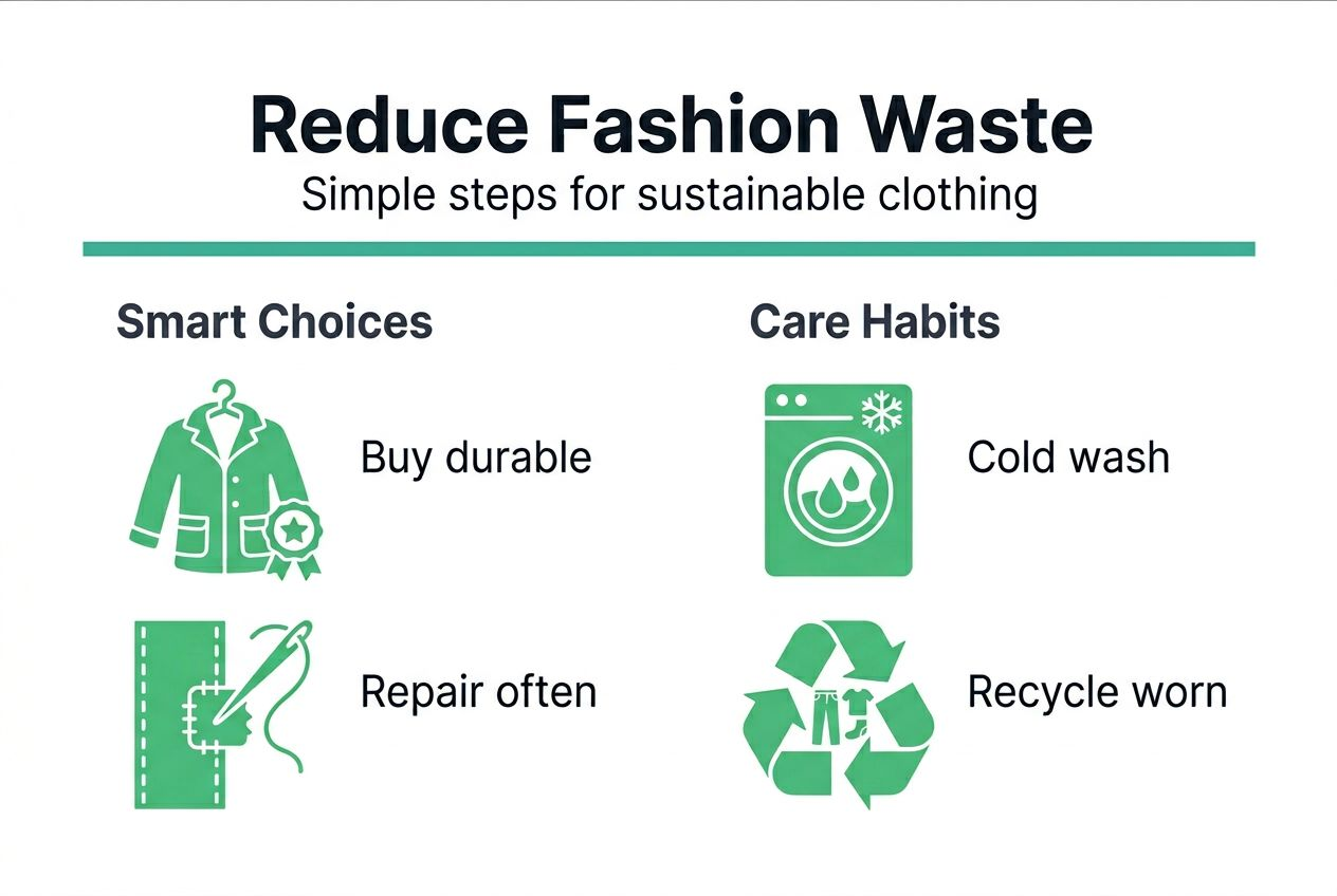 Infographic with fashion waste reduction steps