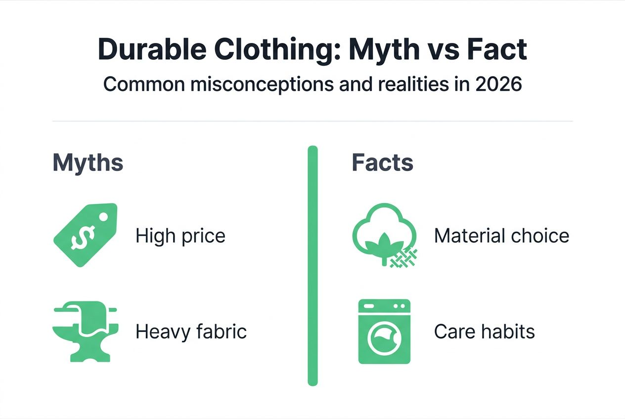Infographic showing myths versus facts about durability