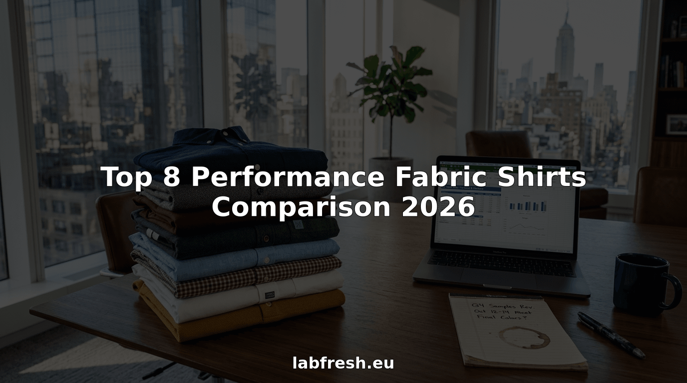 Eight performance shirts lined up for comparison