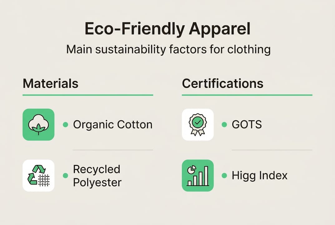Infographic on eco-friendly apparel factors