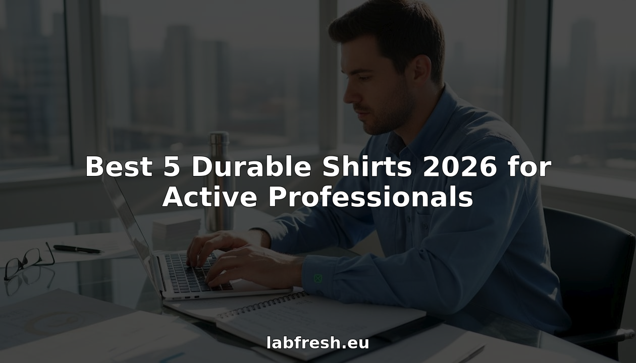 Professional man in durable shirt working office desk