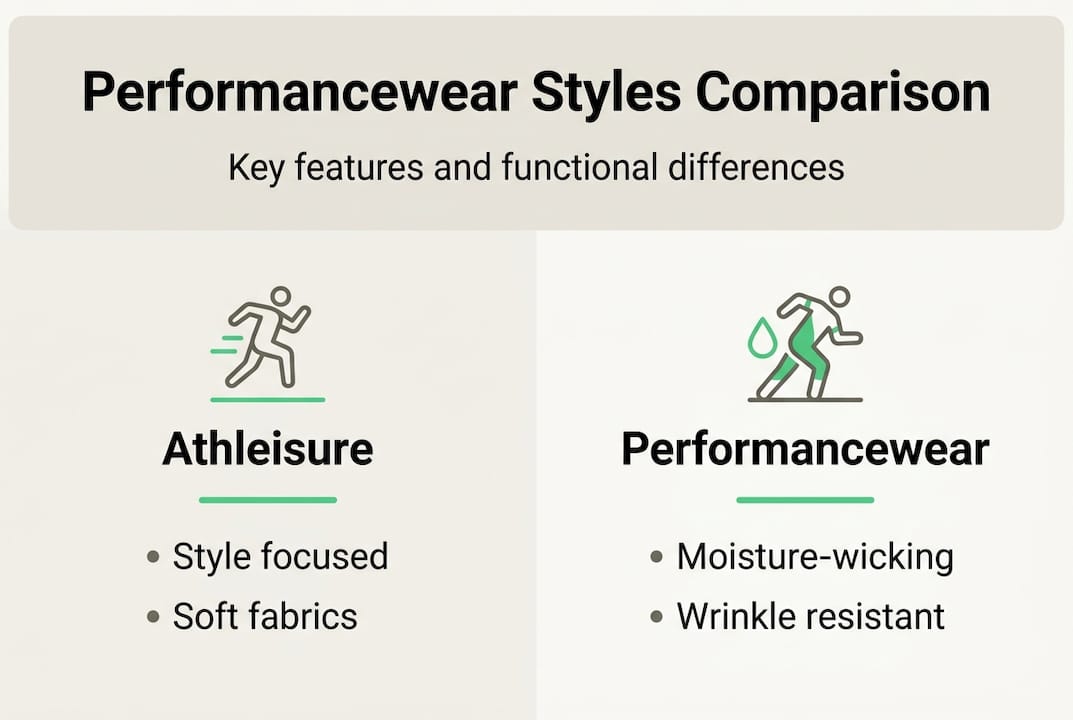 Infographic comparing athleisure and performancewear