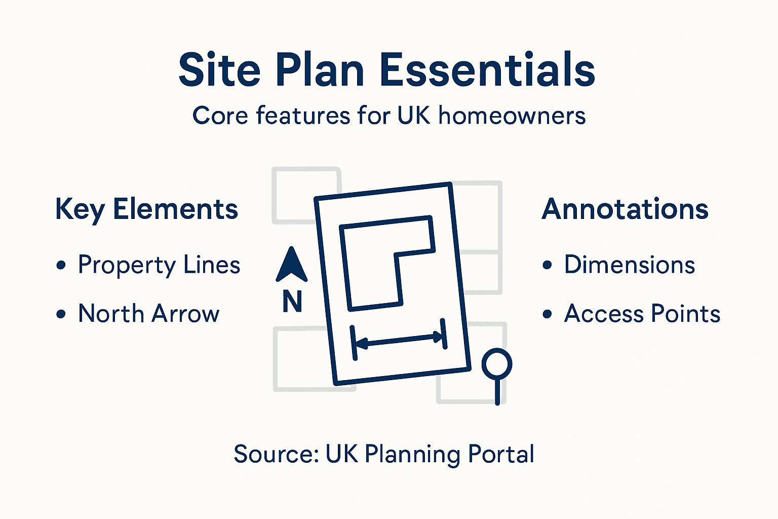 Infographic of site plan drawing features