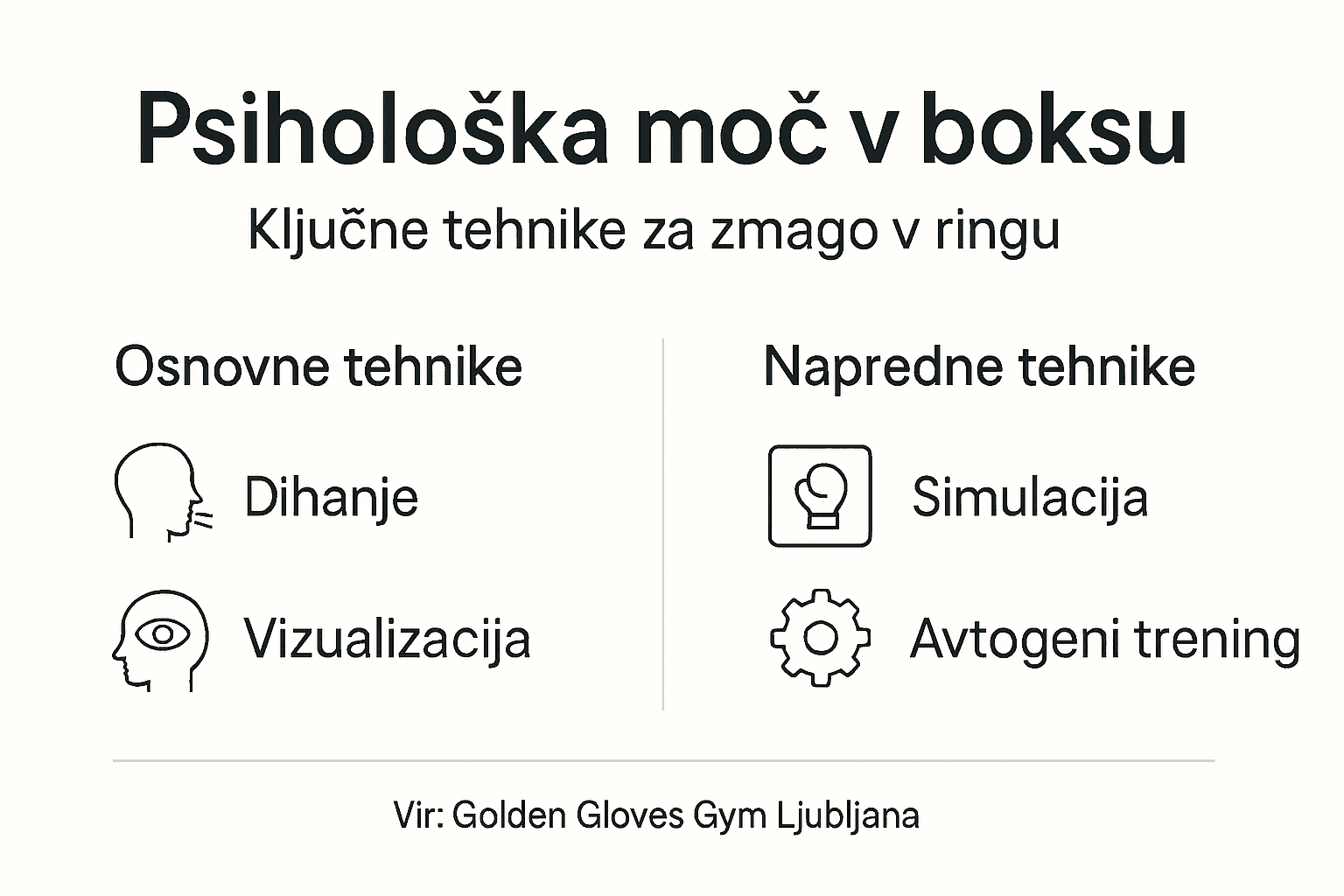 Vizualni prikaz ključnih psiholoških priprav boksarjev