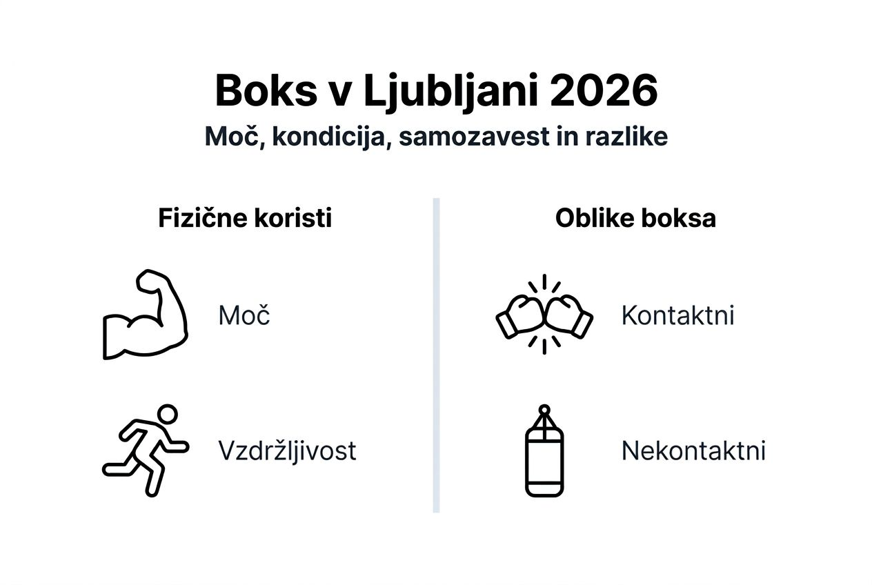 Infografika: pregled prednosti in različnih oblik boksa