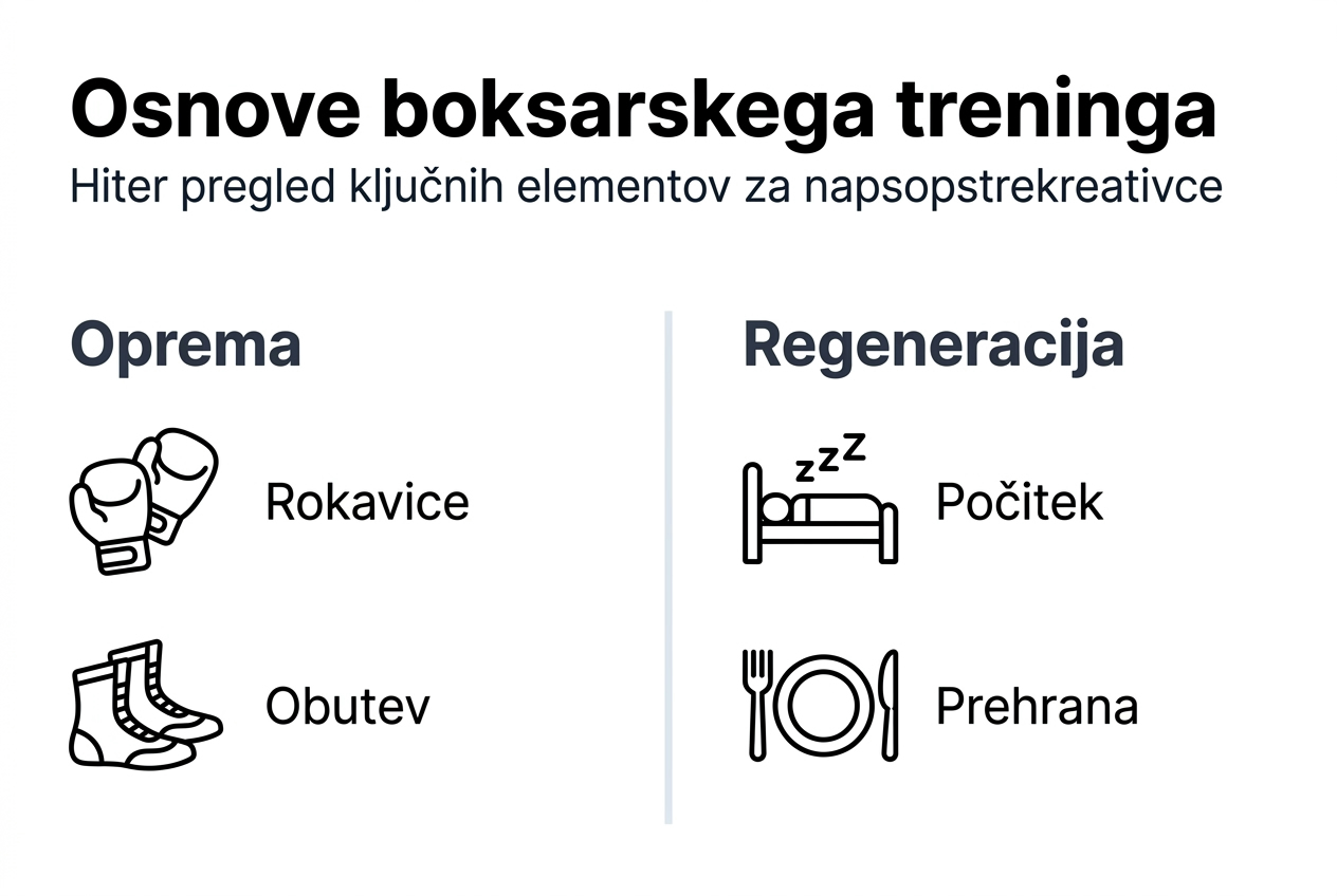 Infografika z osnovami boksa za začetnike
