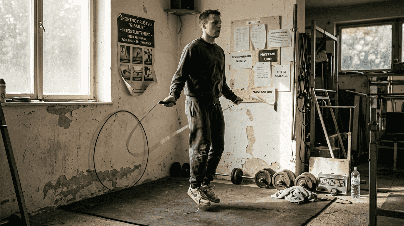 Boksarsko ogrevanje pred intervalnim treningom